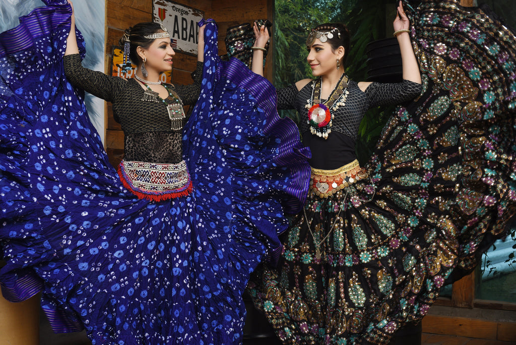 Jaipur multi dot padma skirt blue