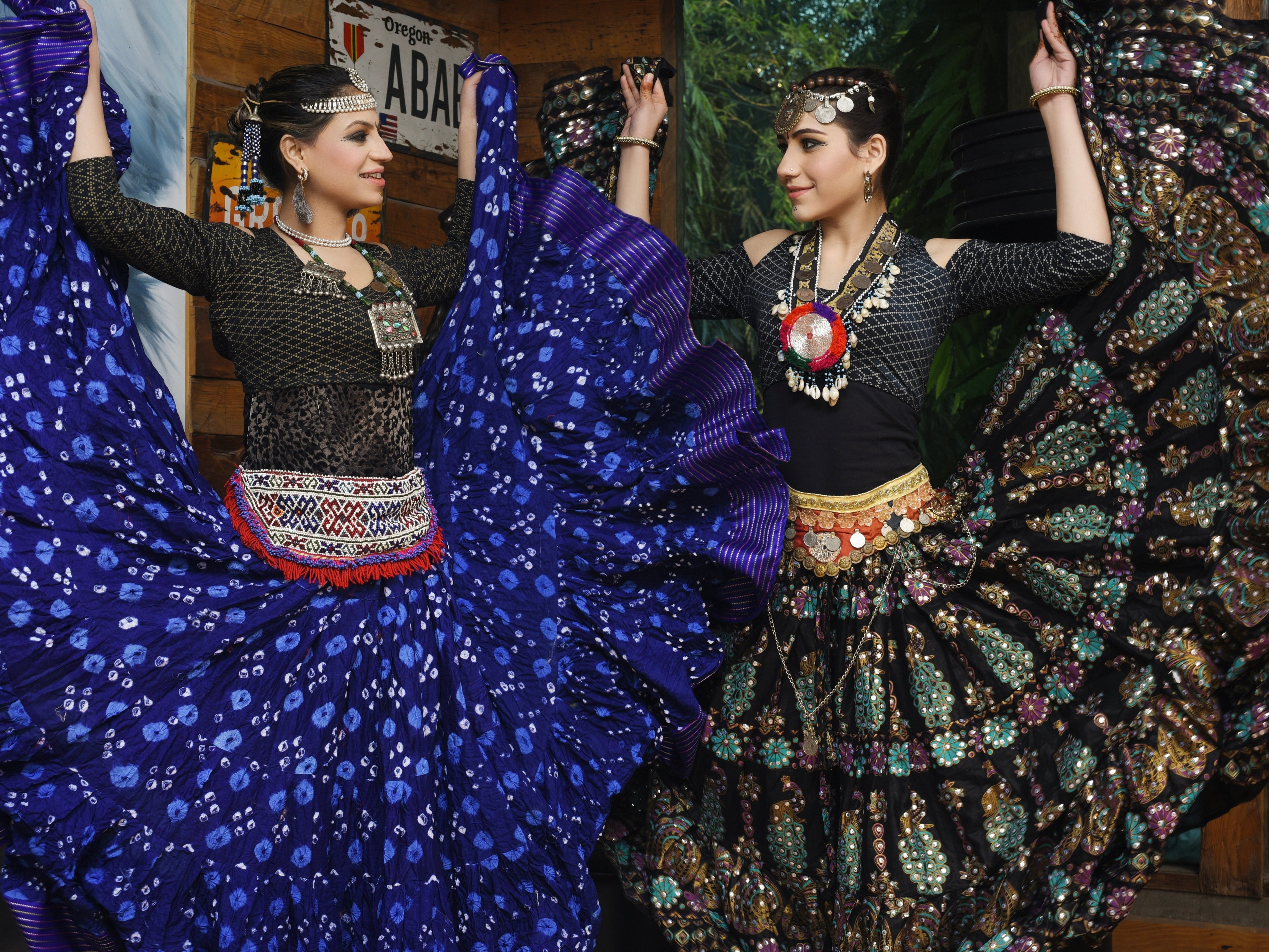 Block print skirt Peacock WLS