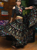 Block print skirt Peacock