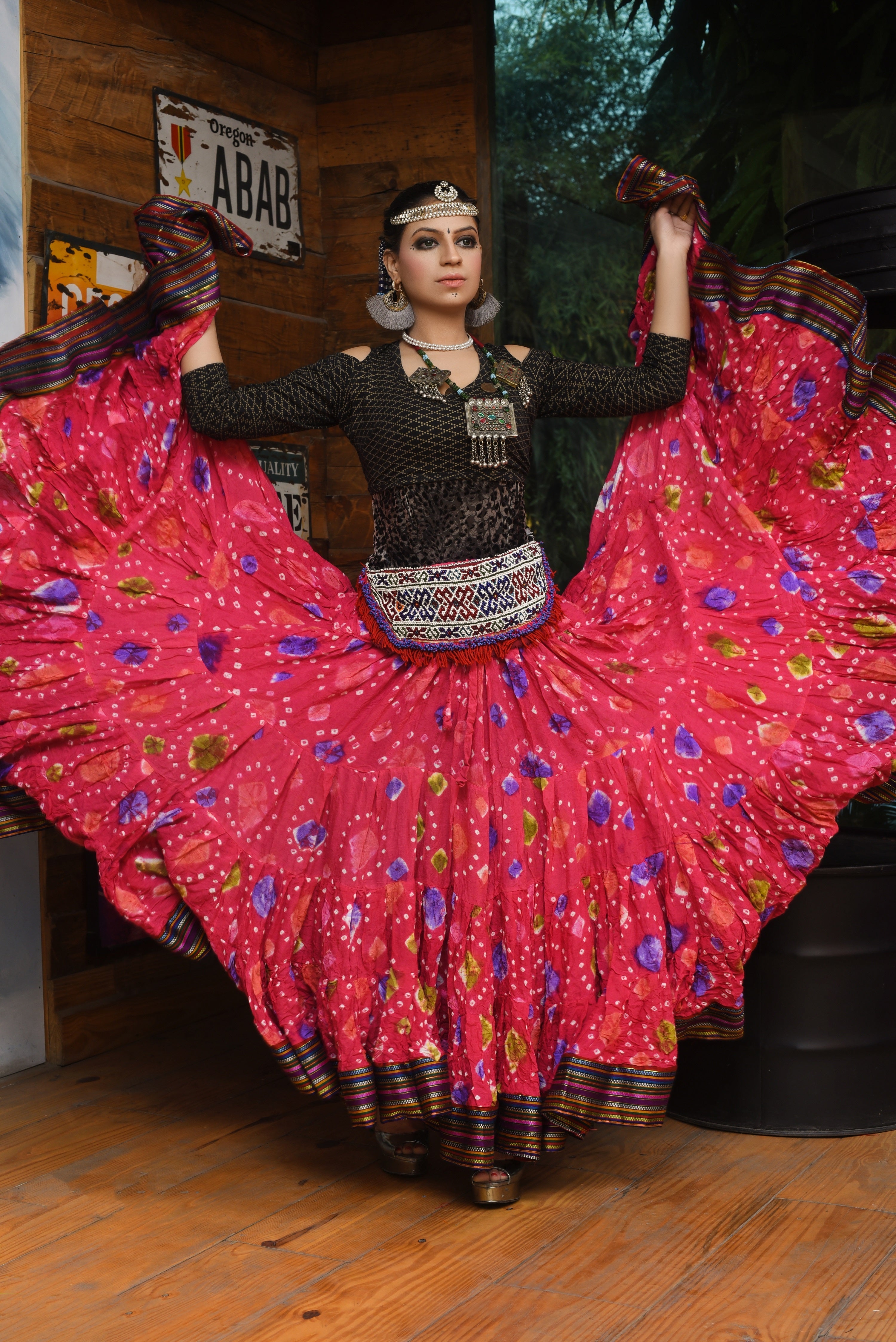 Jaipur multi dot padma skirt pink WLS