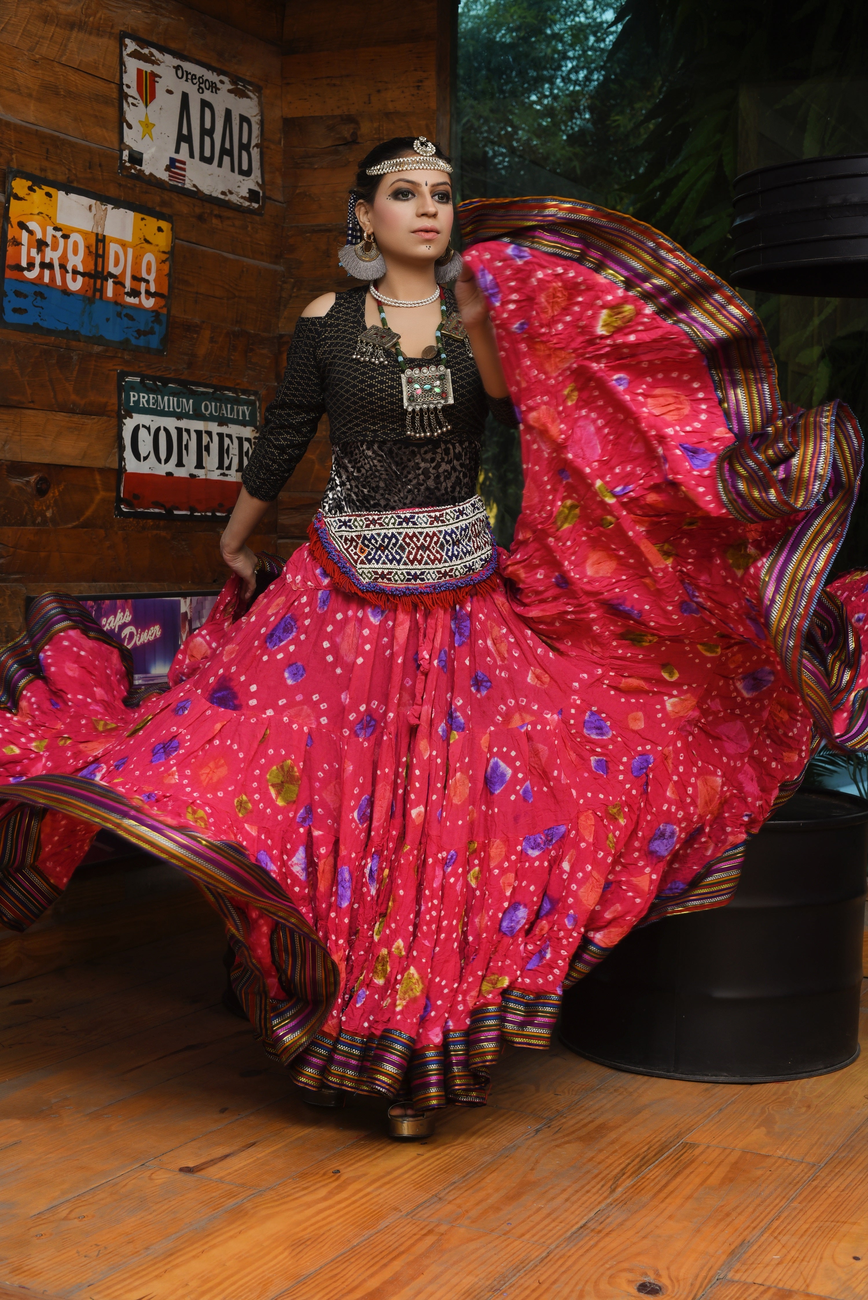 Jaipur multi dot padma skirt pink WLS