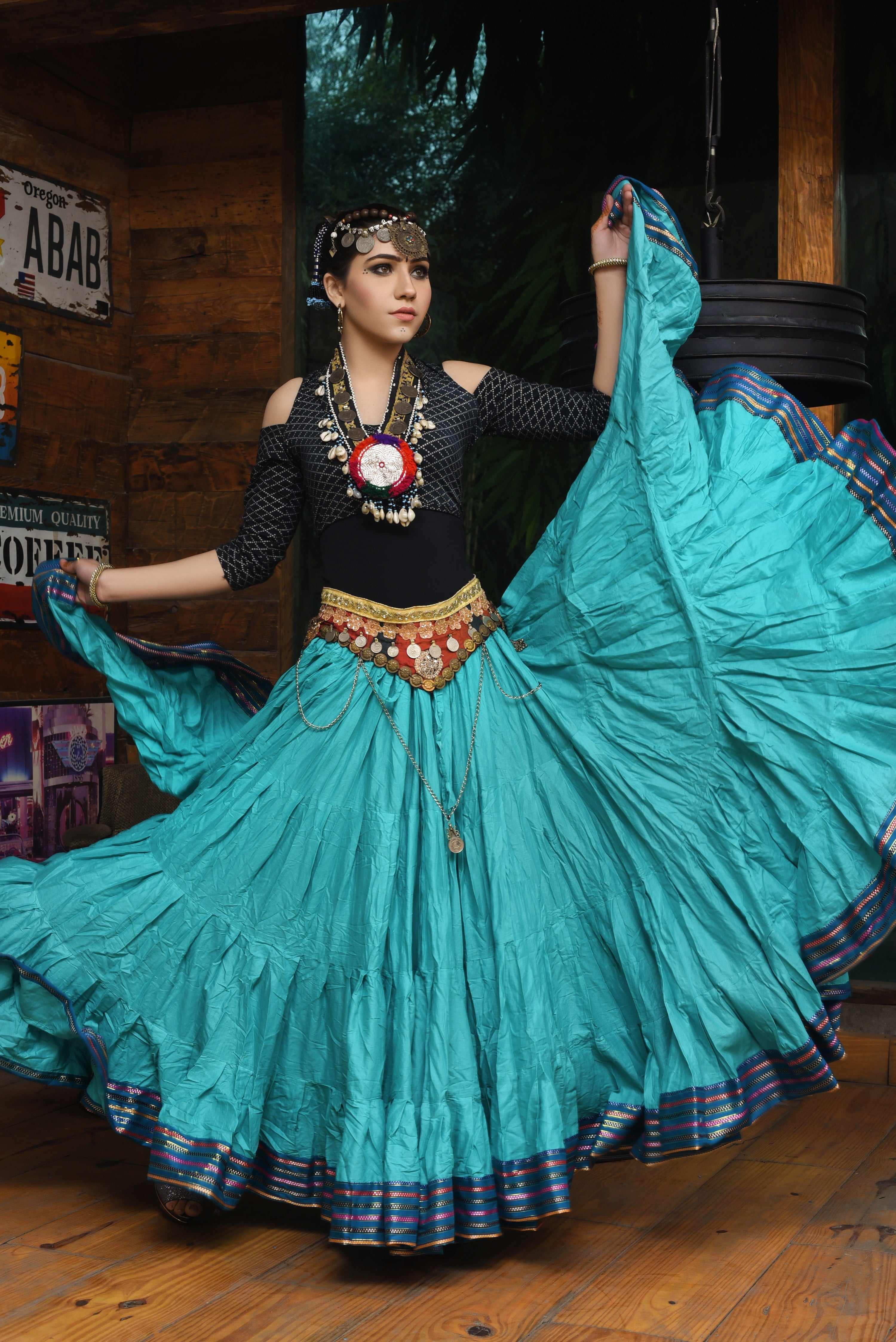 Padma Ashwarya skirt light seagreen