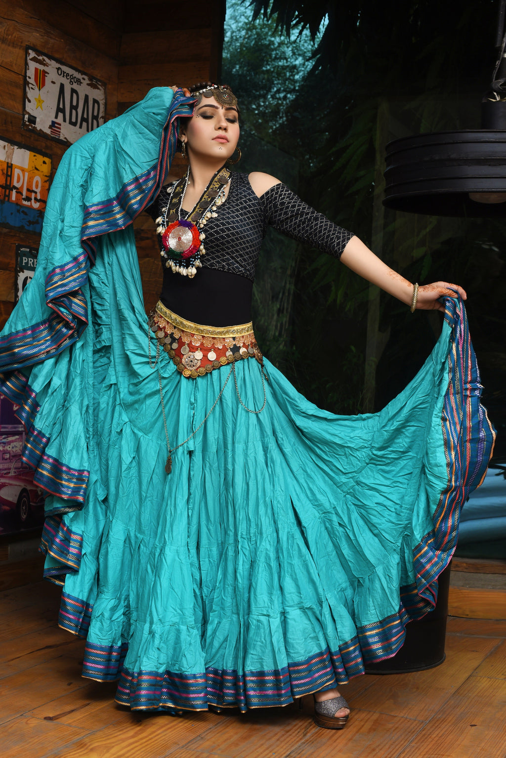 Padma Ashwarya skirt light seagreen