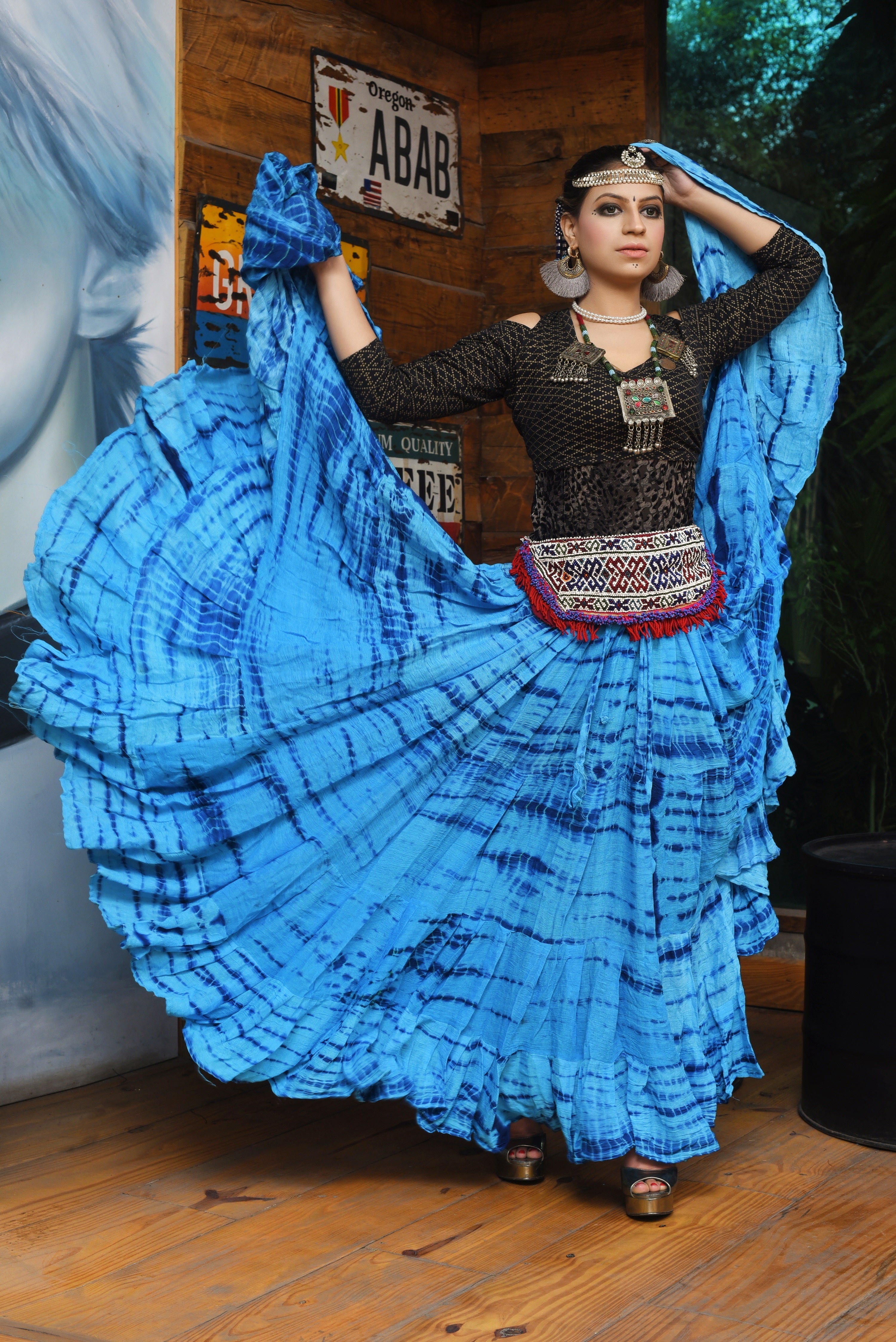 Tiger stripe skirt turqouise/blue 2020 WLS