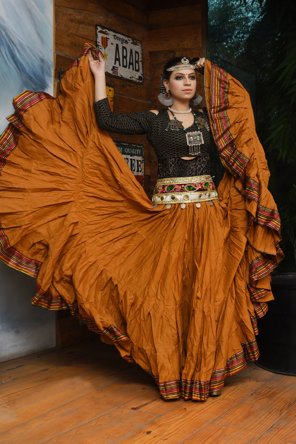 Padma Ashwarya skirt gold