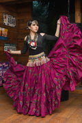 Block print peacock skirt magenta WLS