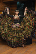 Block print skirt black beauty with padma border WLS
