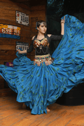 Block print peacock skirt turqouise