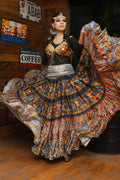 Digital print Skirt peacock
