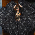Block print Assuit pattern skirt black/silver Design#4