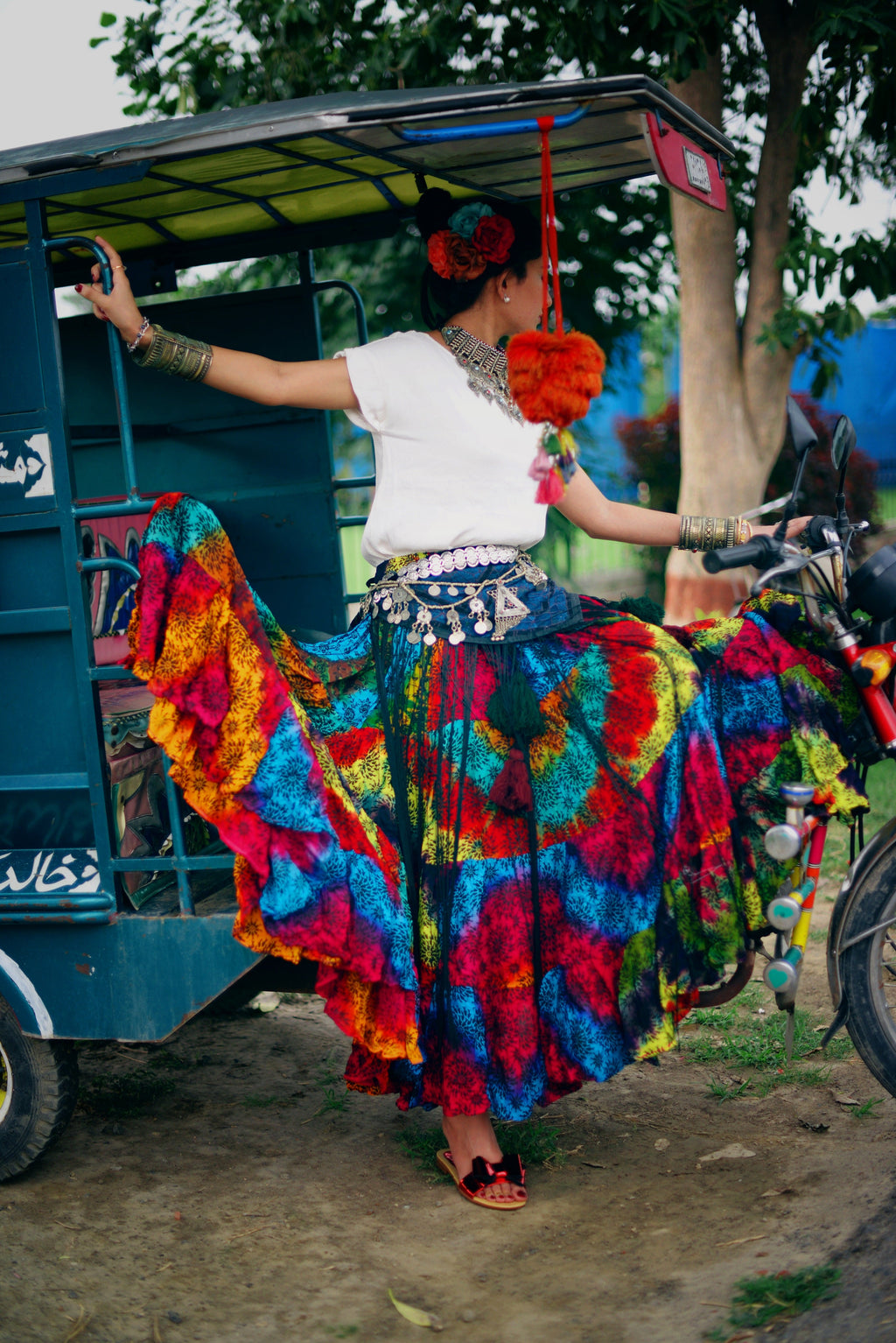 Multi Block print skirt