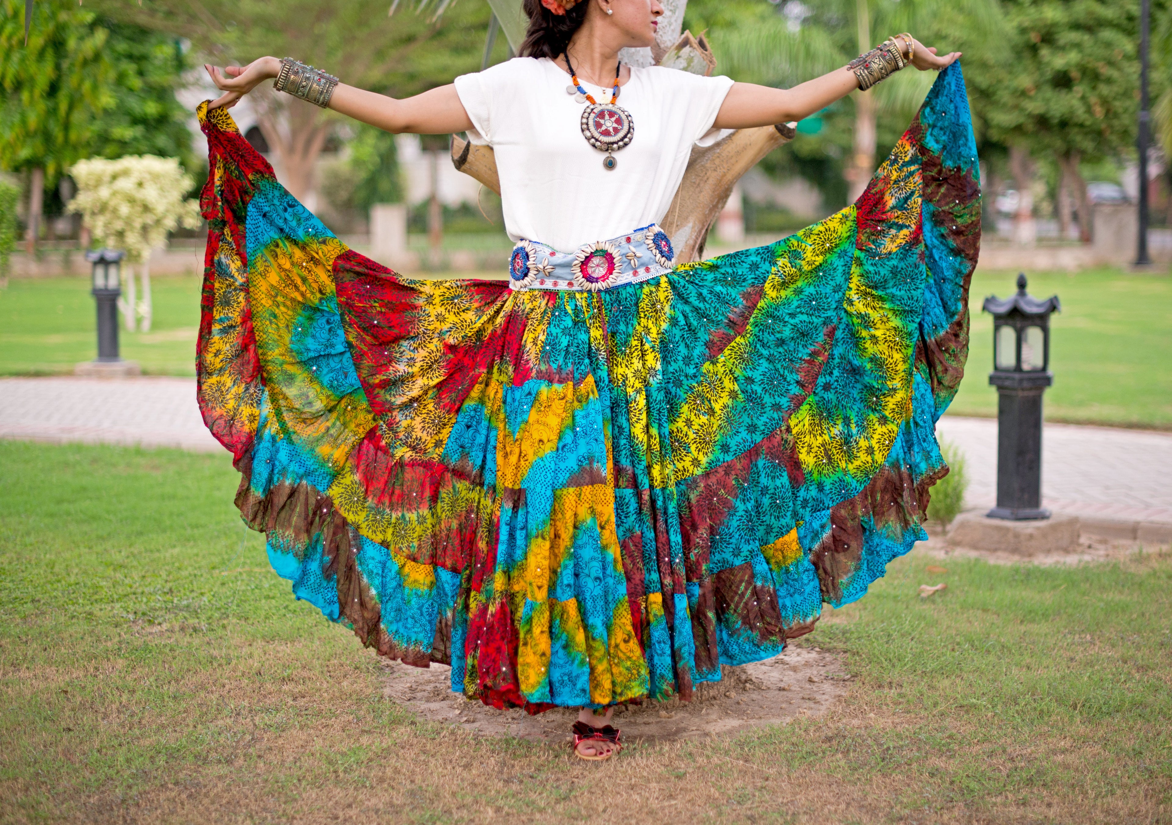 Multi Block print skirt New Collection