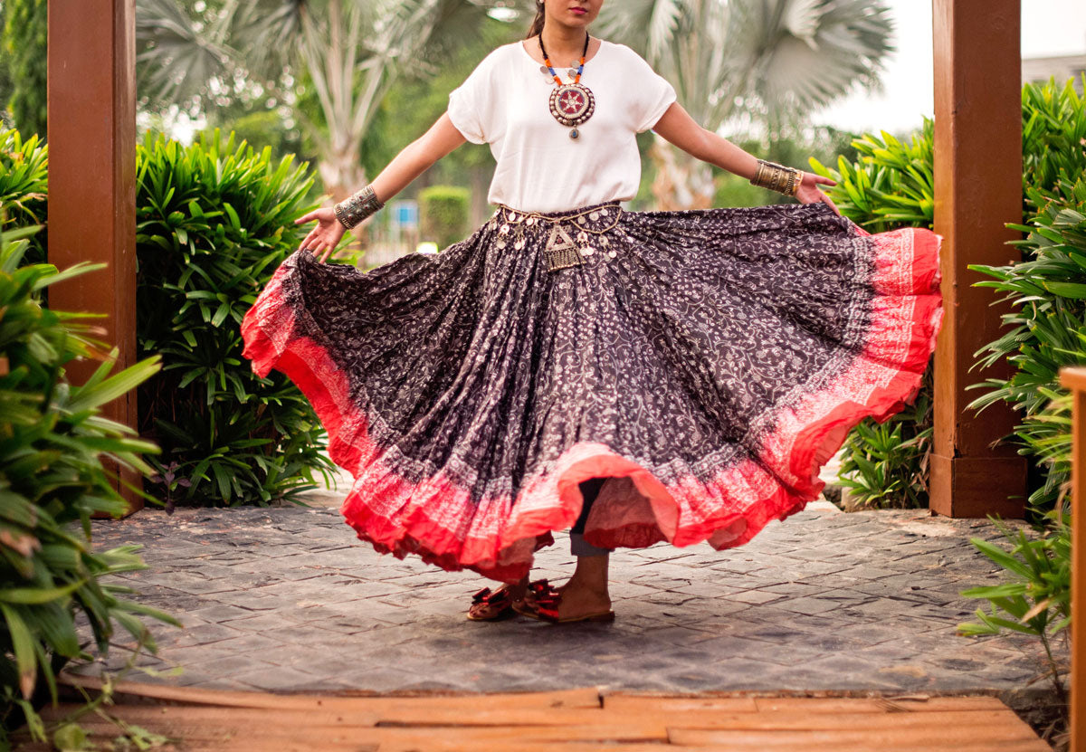 Blockprint Skirt Tulip