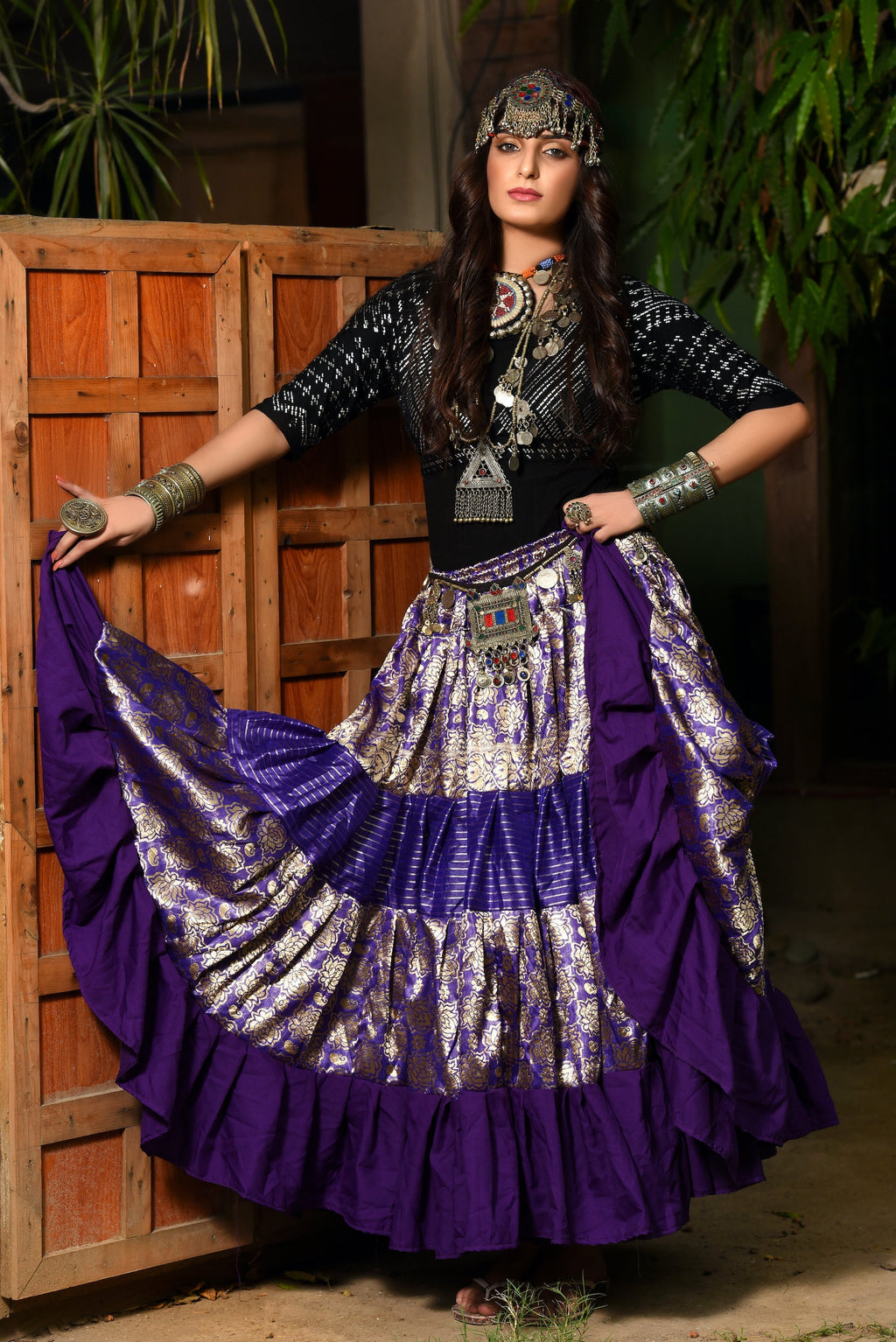 Purple banarsi skirt #2 WLS