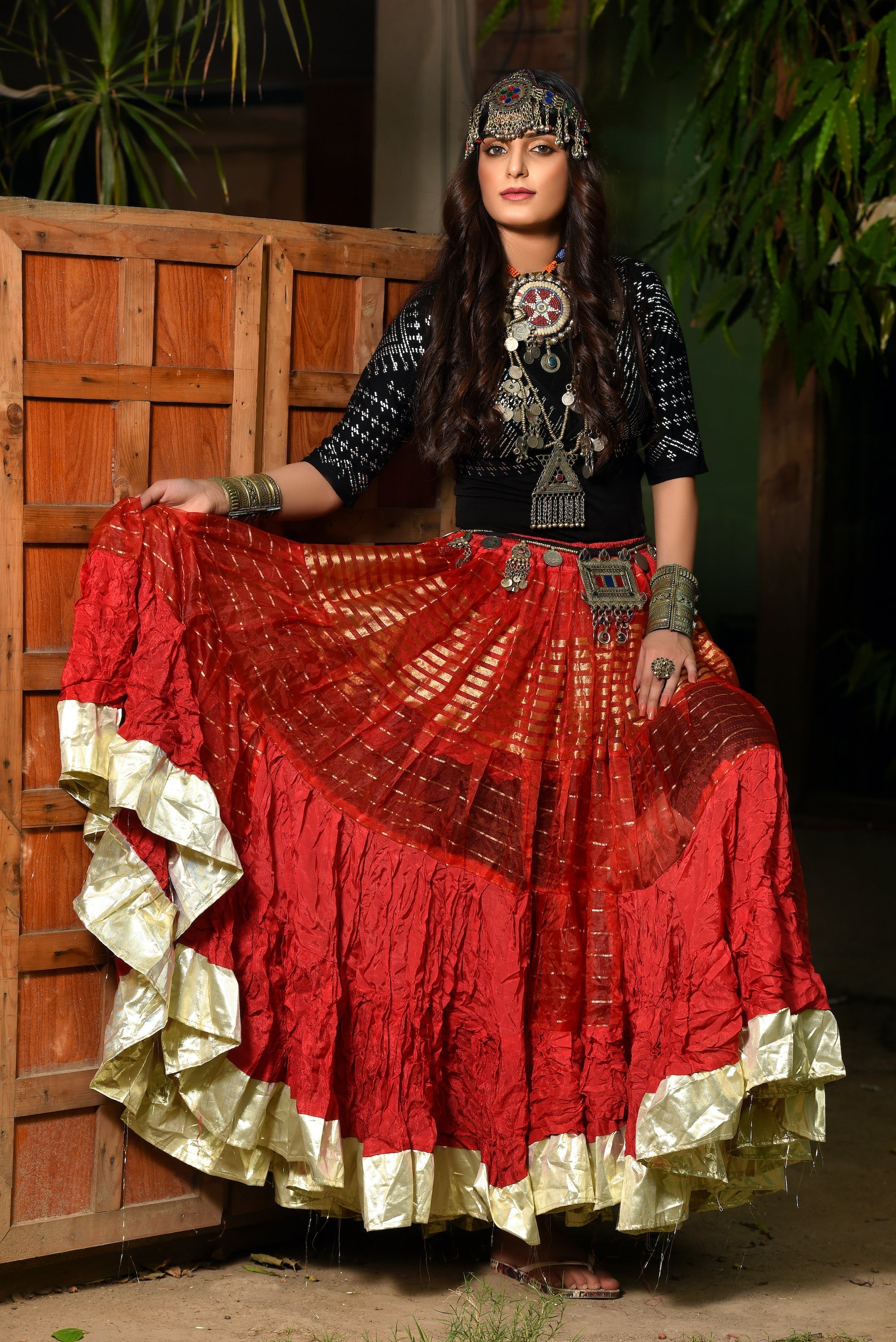 Shiny Gold border Skirt WLS