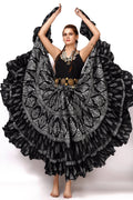 Block print skirt Oriental Beauty black/white WLS
