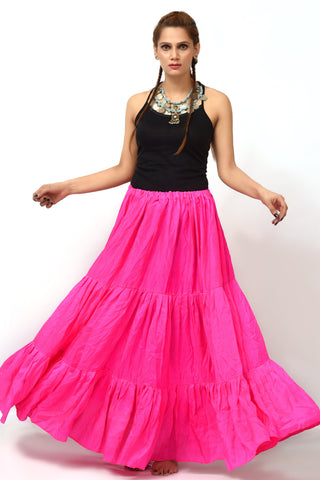 Solid color Skirt fuchsia 100% cotton WS