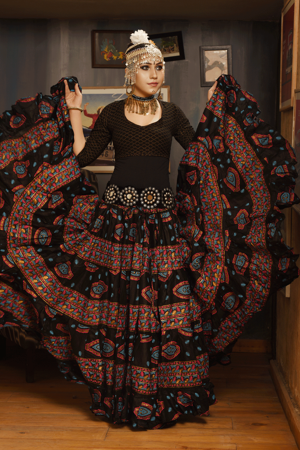Block print skirt Sahar WLS