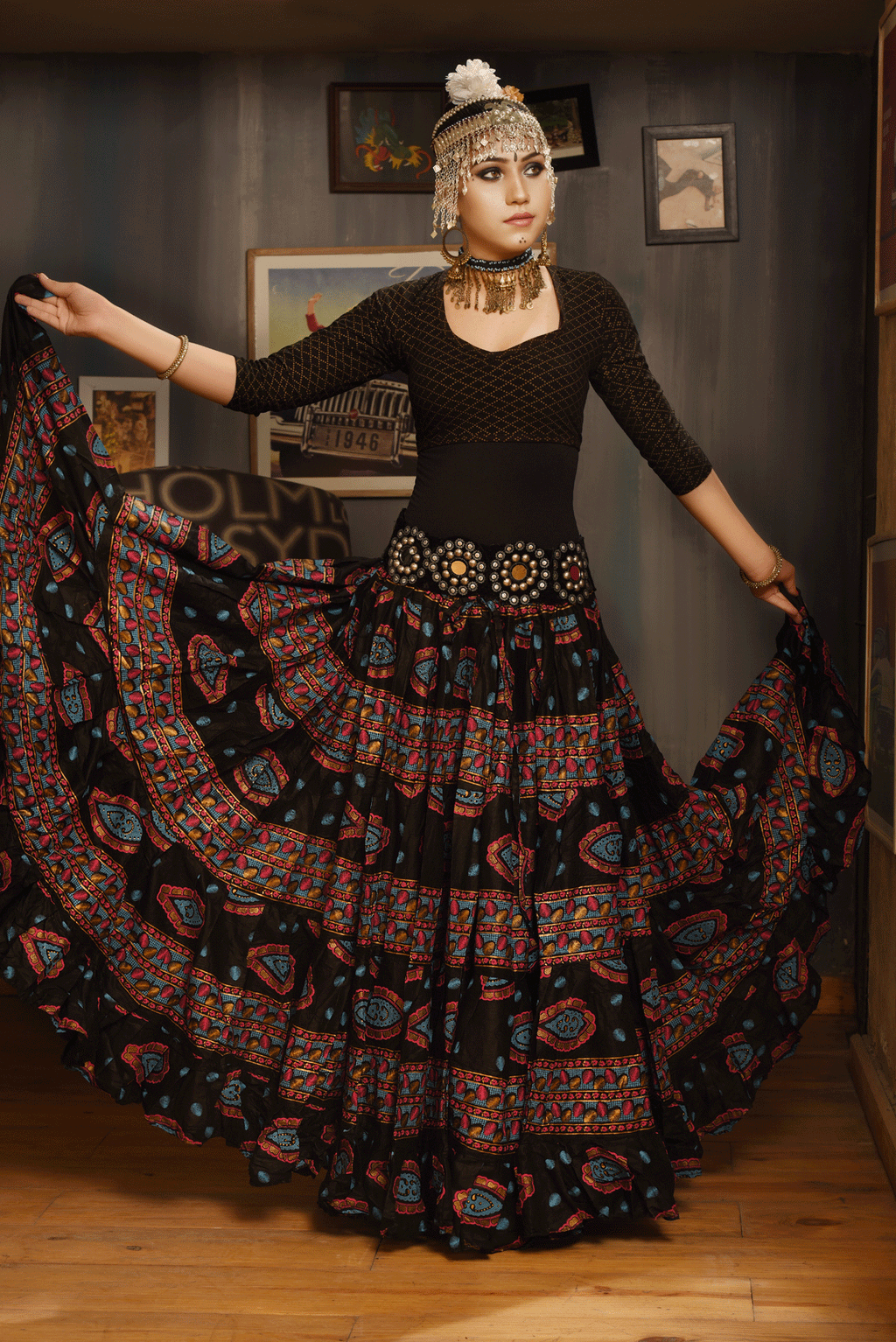 Block print skirt Sahar WLS