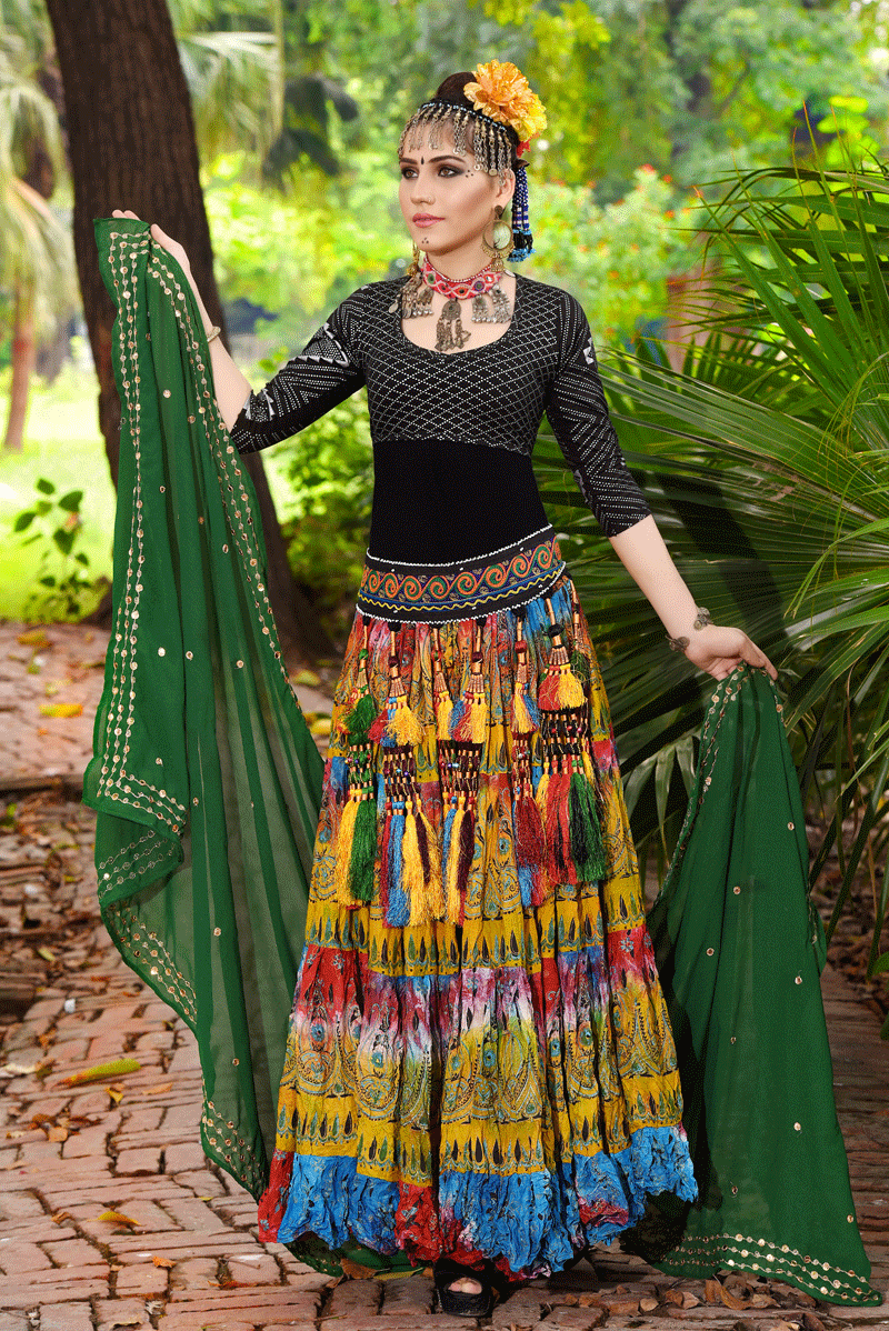 Tribal Kuchi Multi Colored Paranda Tassel belt WS