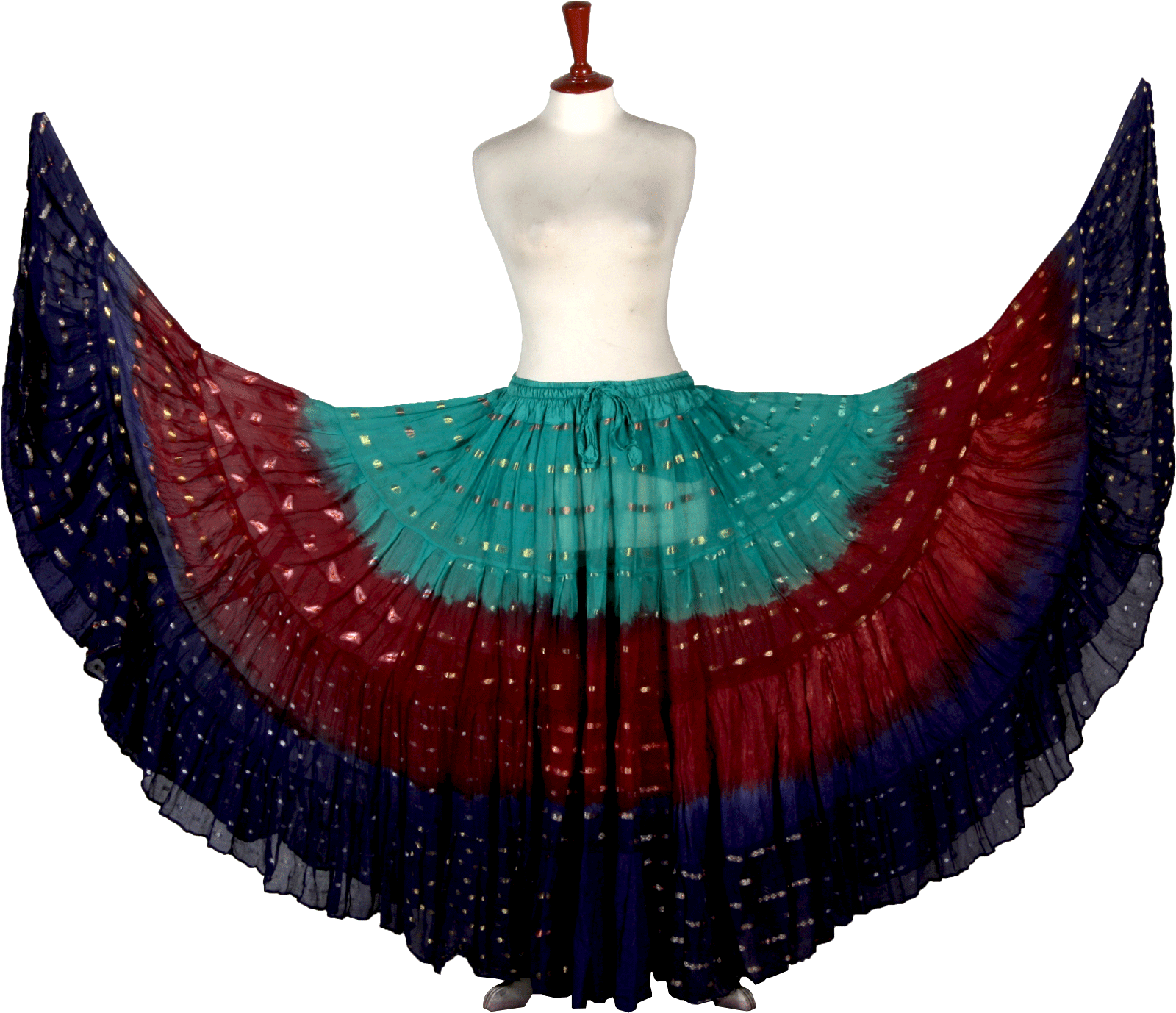 Senoritas skirt Three Tone Seagreen/Burgundy/NavyBlue WLS