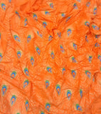 Block print peacock skirt orange