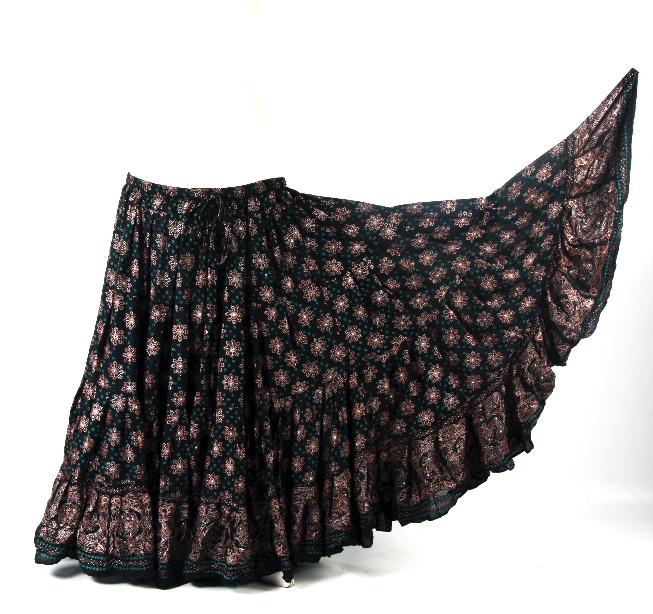 Block Print Skirt Lotus