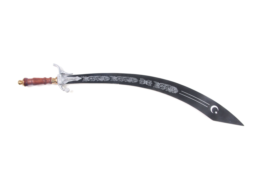 Beginner Belly dance Sword Black With Silver Design