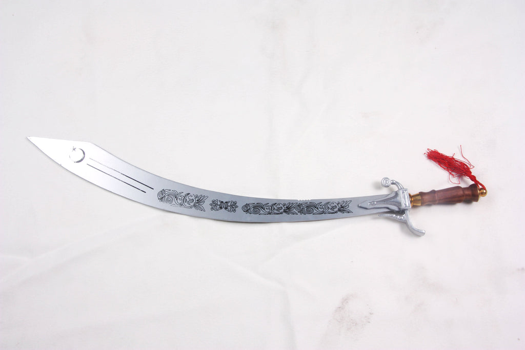 Beginner Belly dance Sword Silver With Black Design