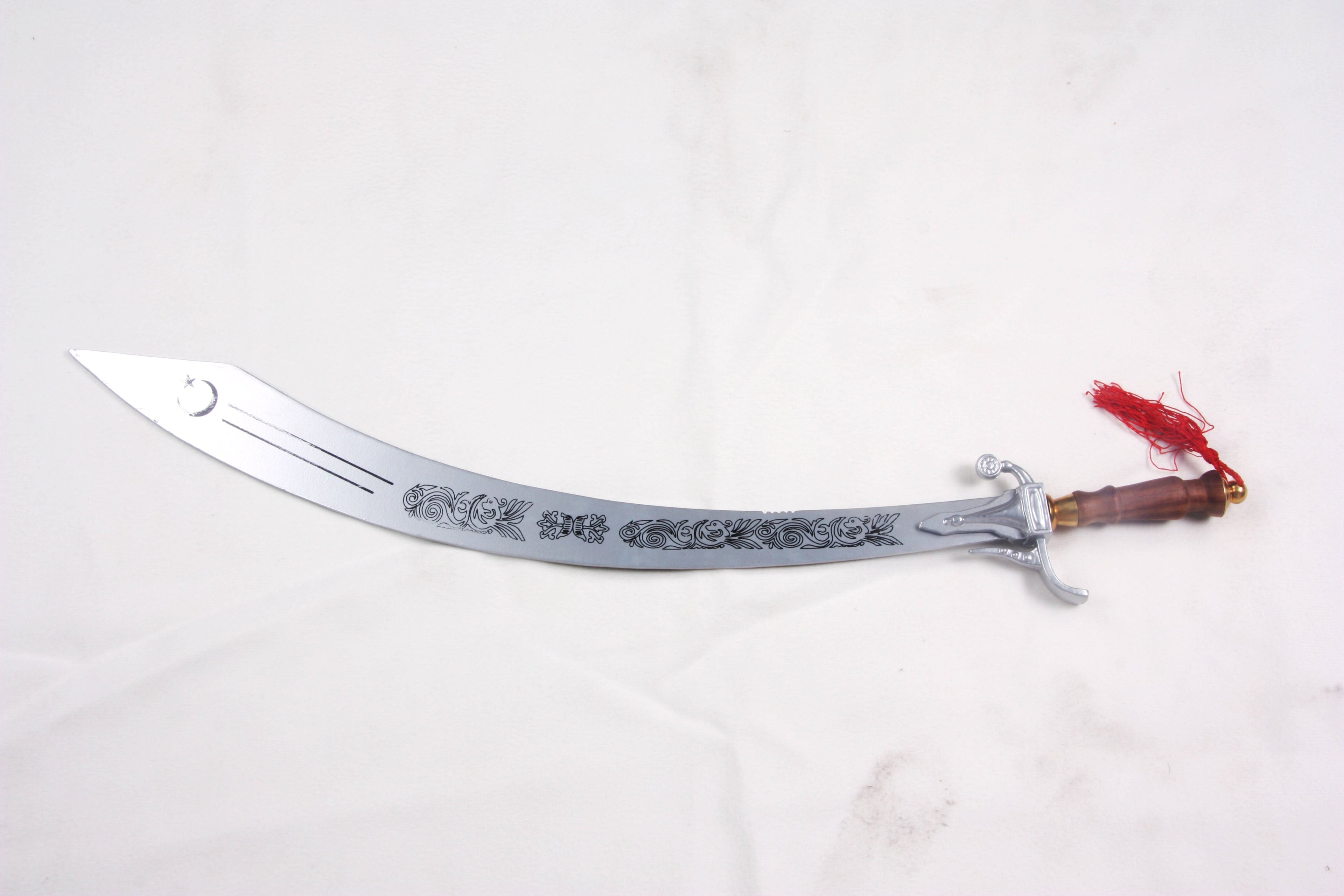 Beginner Belly dance Sword Silver With Black Design