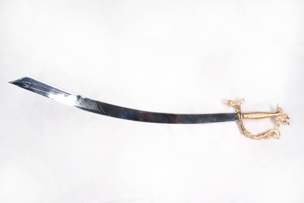 Belly dance Dragon sword silver Blade with golden handle