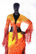 Lurex Tie on top yellow/orange/burgundy WS