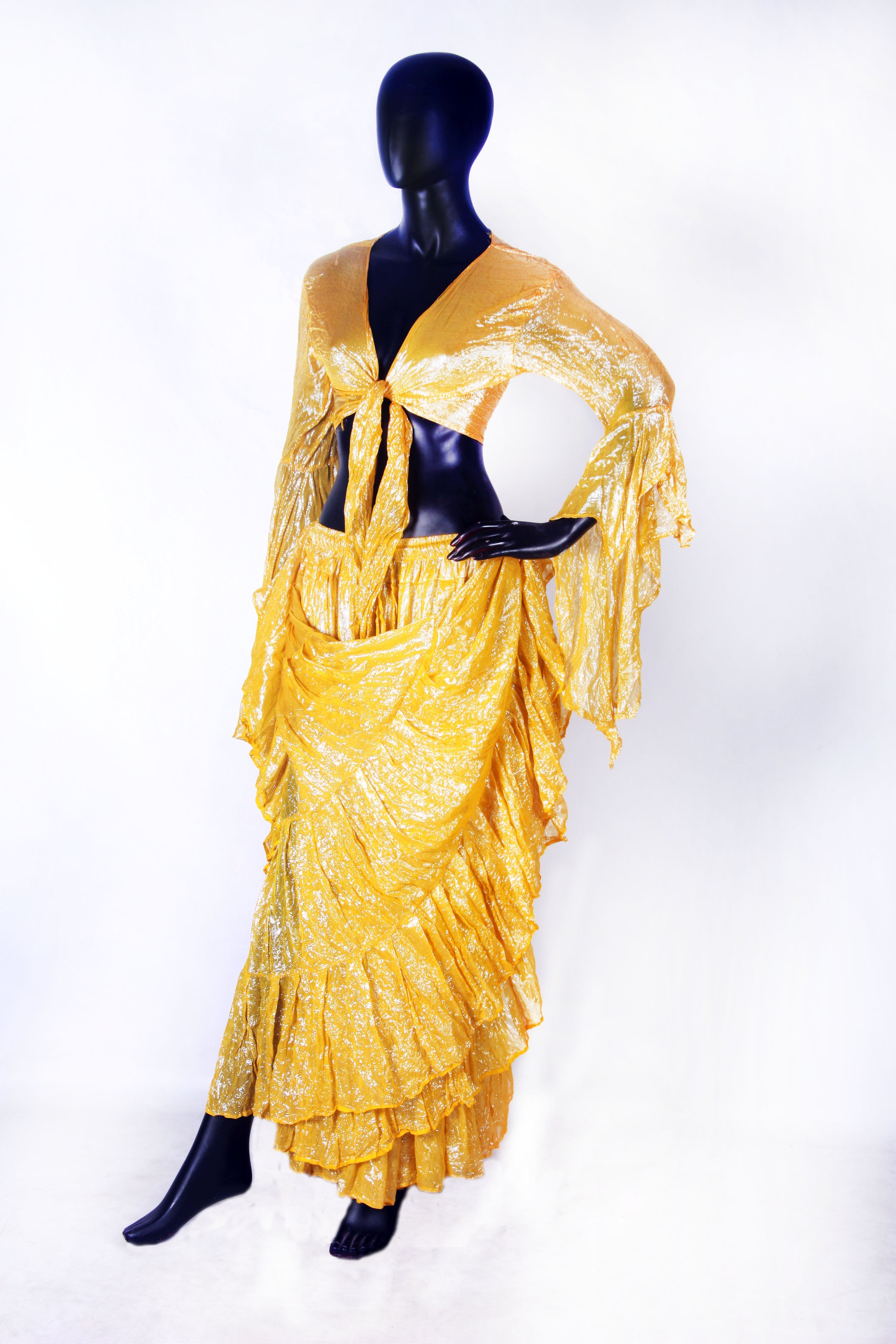 Lurex solid Skirt yellow