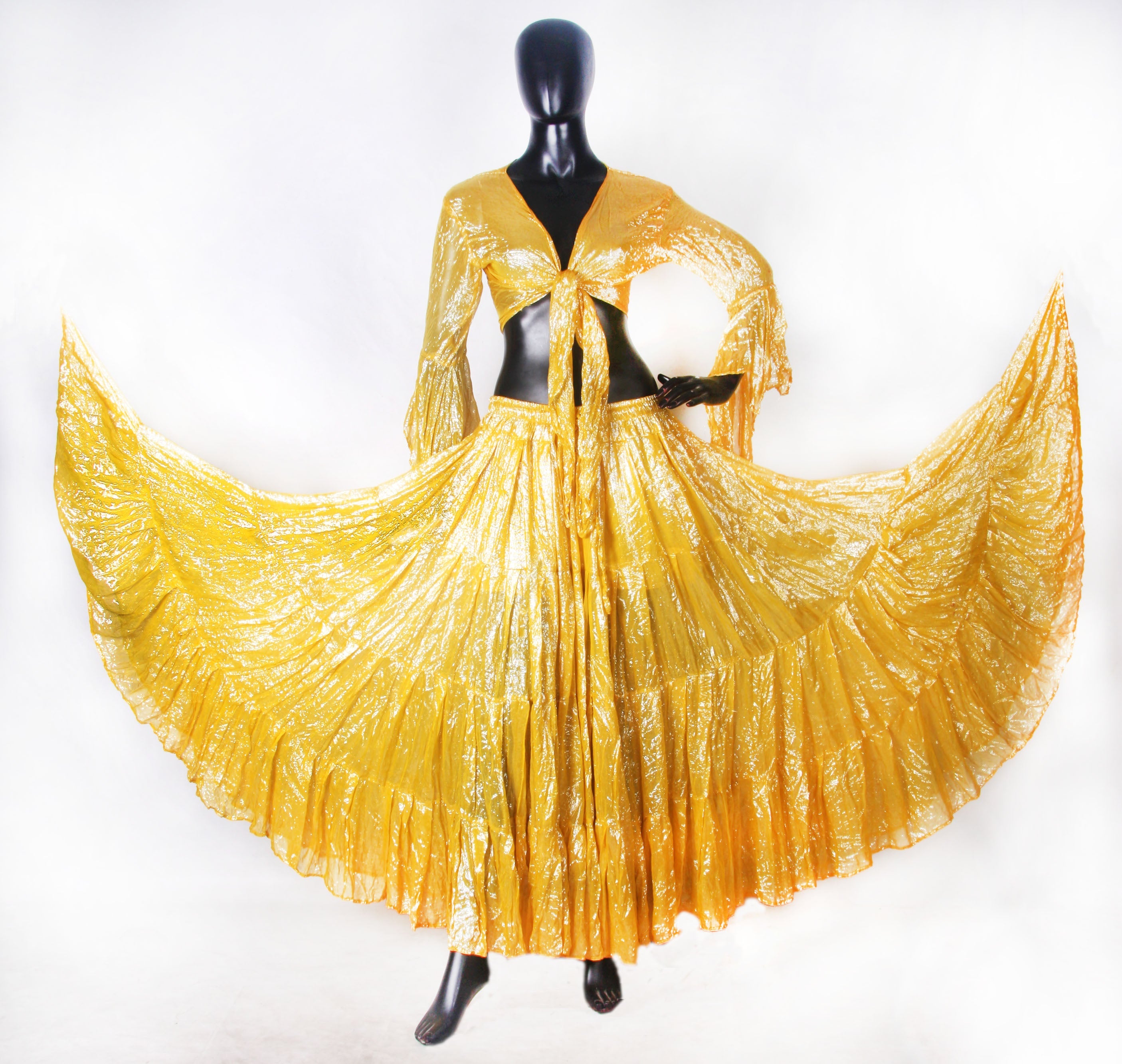 Lurex solid Skirt yellow