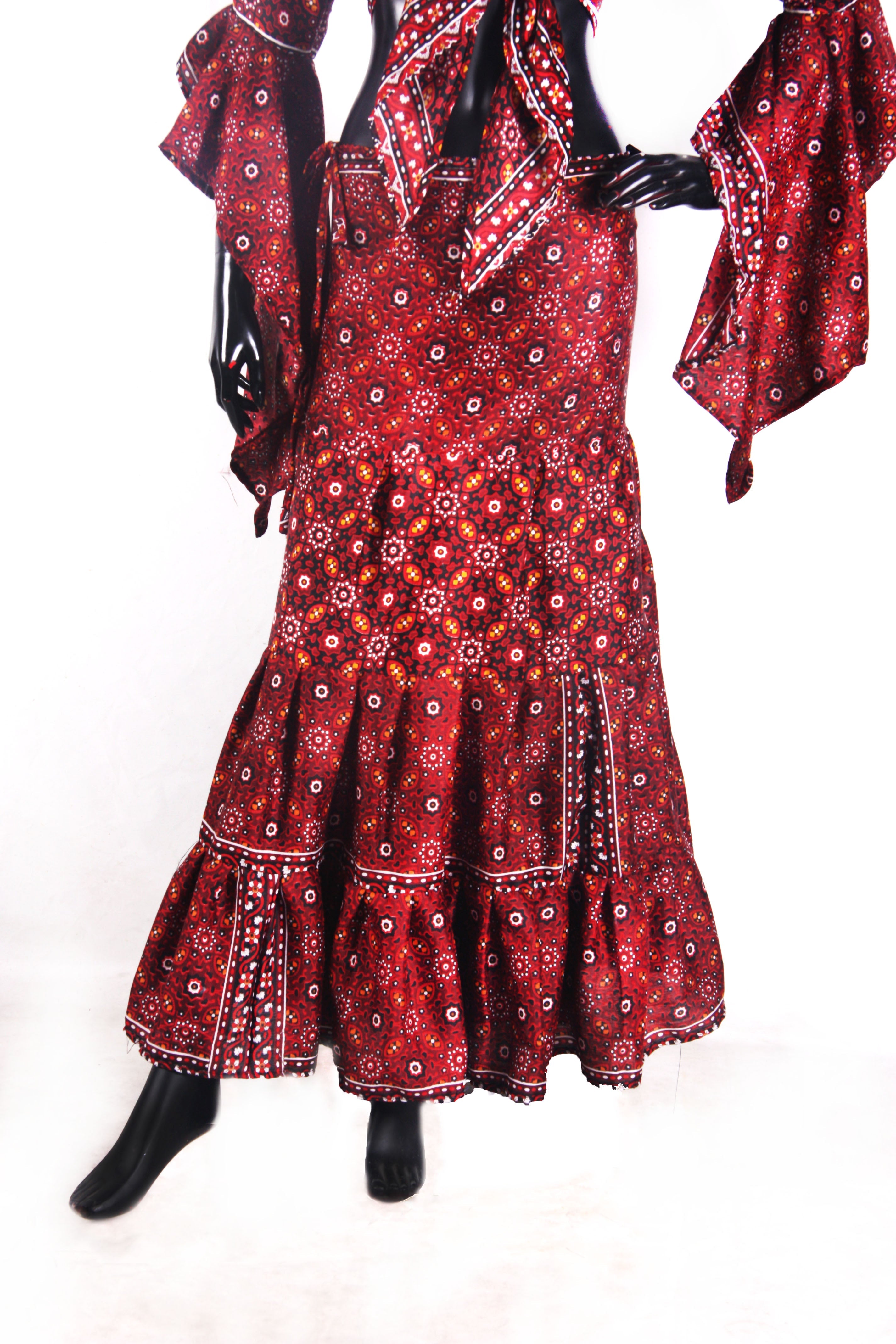 Tribal 2 pcs blouse and wrapskirt set