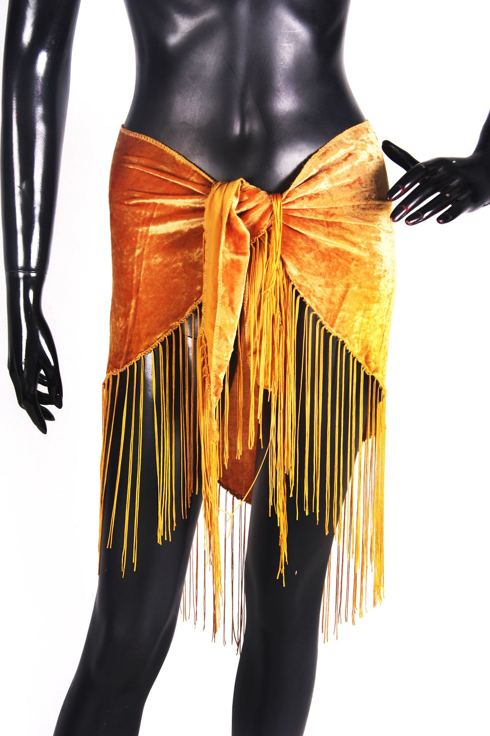 velvet hip scarf gold WS