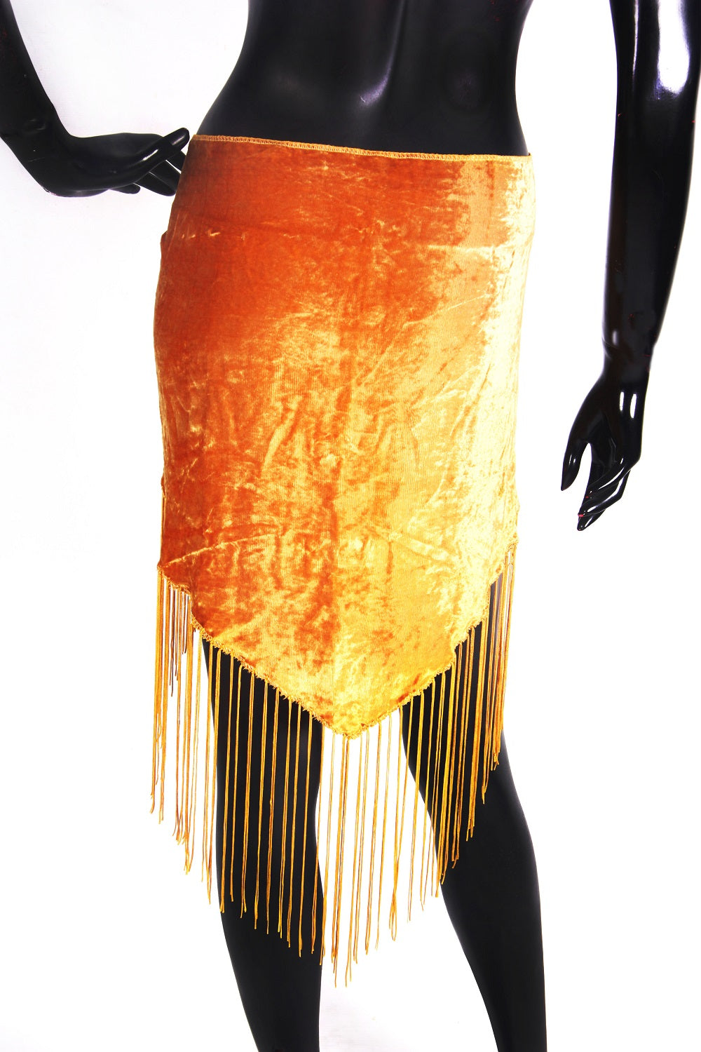 velvet hip scarf gold