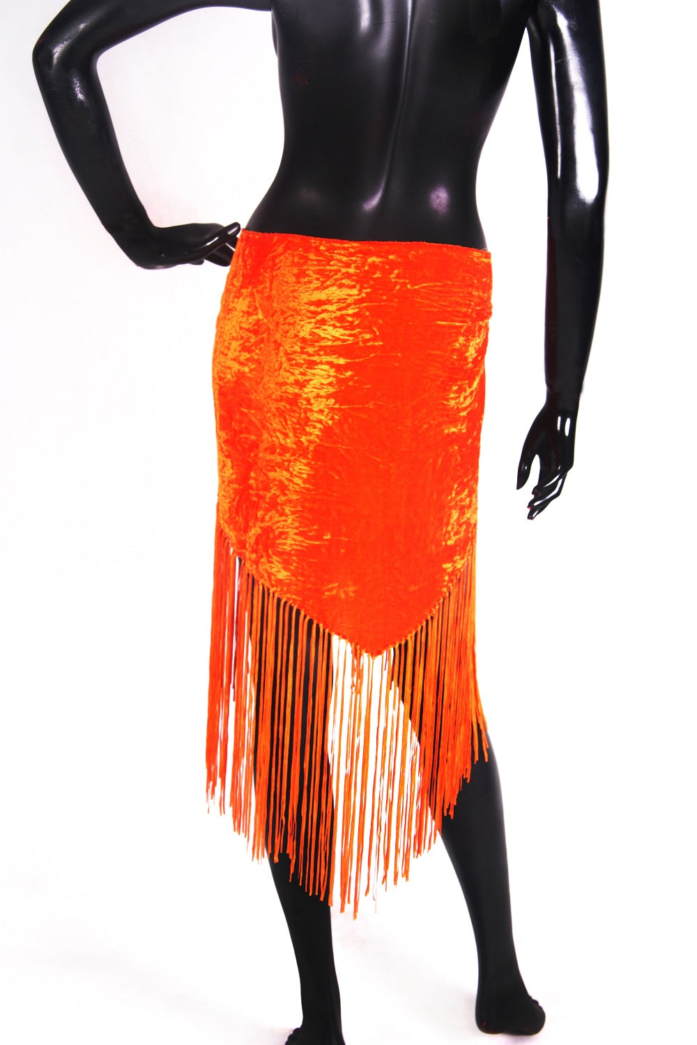 velvet hip scarf dark orange