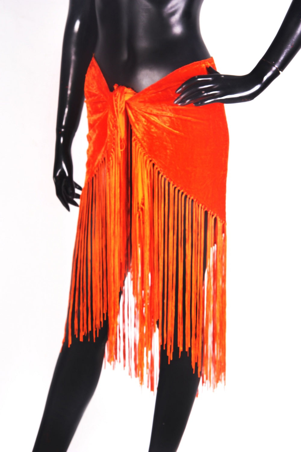 velvet hip scarf dark orange