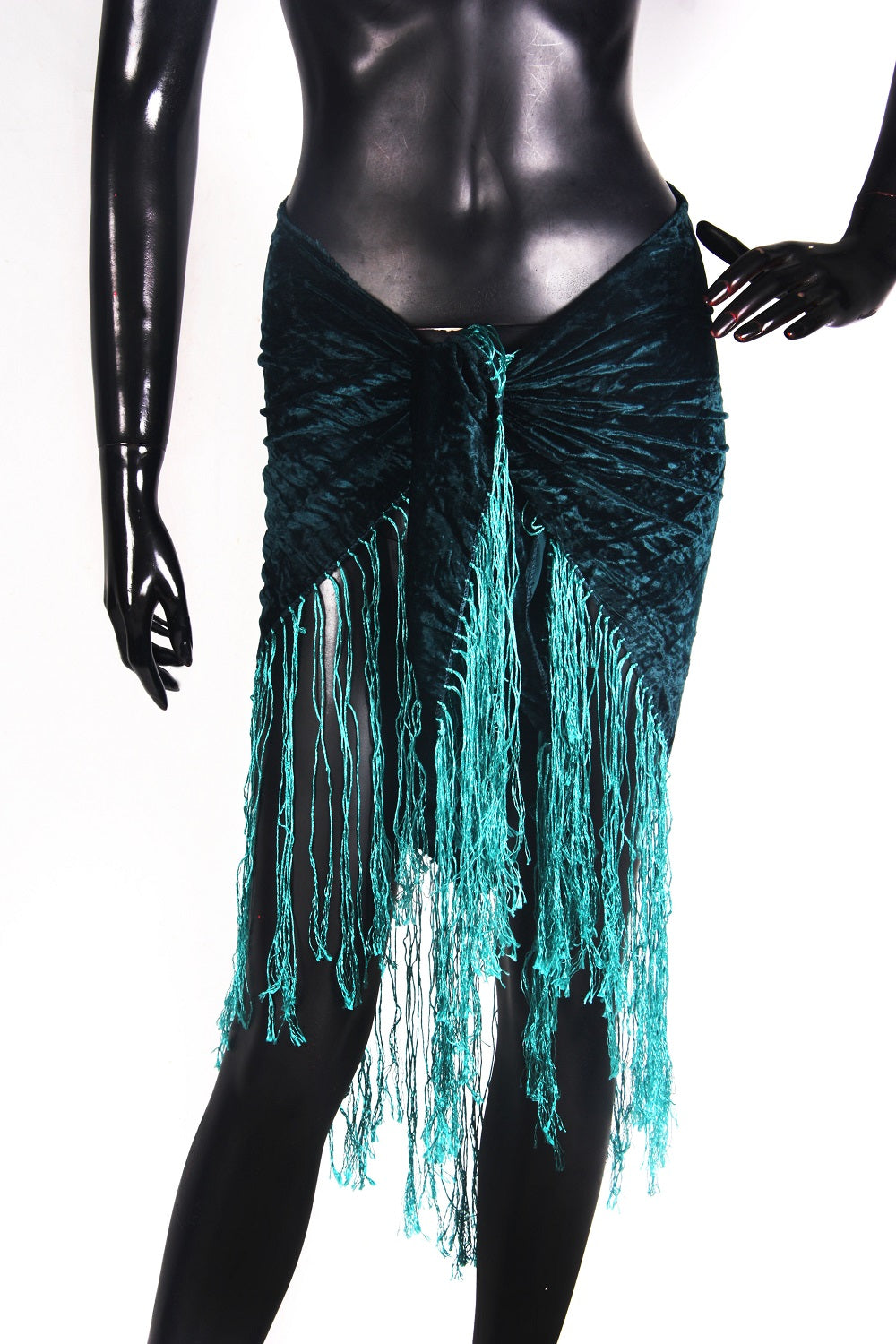 velvet hip scarf dark sea green/teal WS