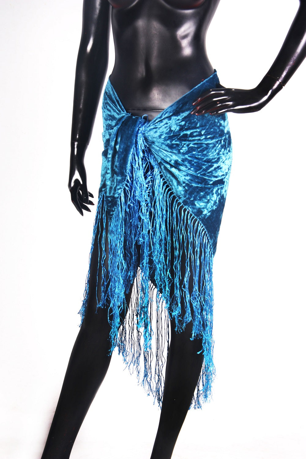 velvet hip scarf blue WS