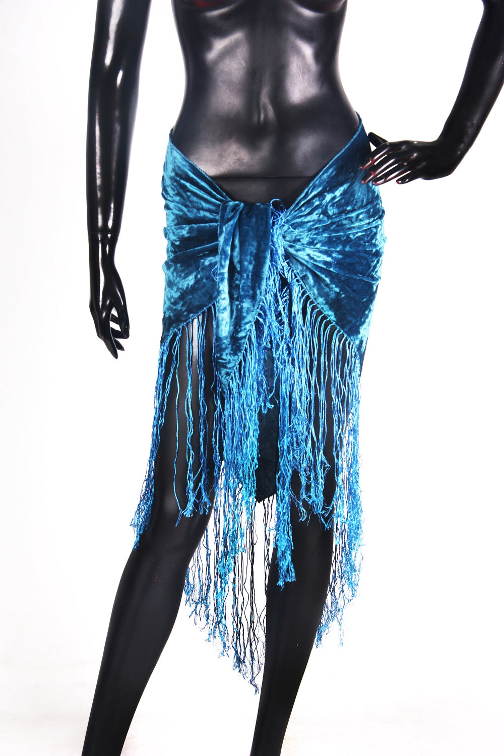 velvet hip scarf blue WS