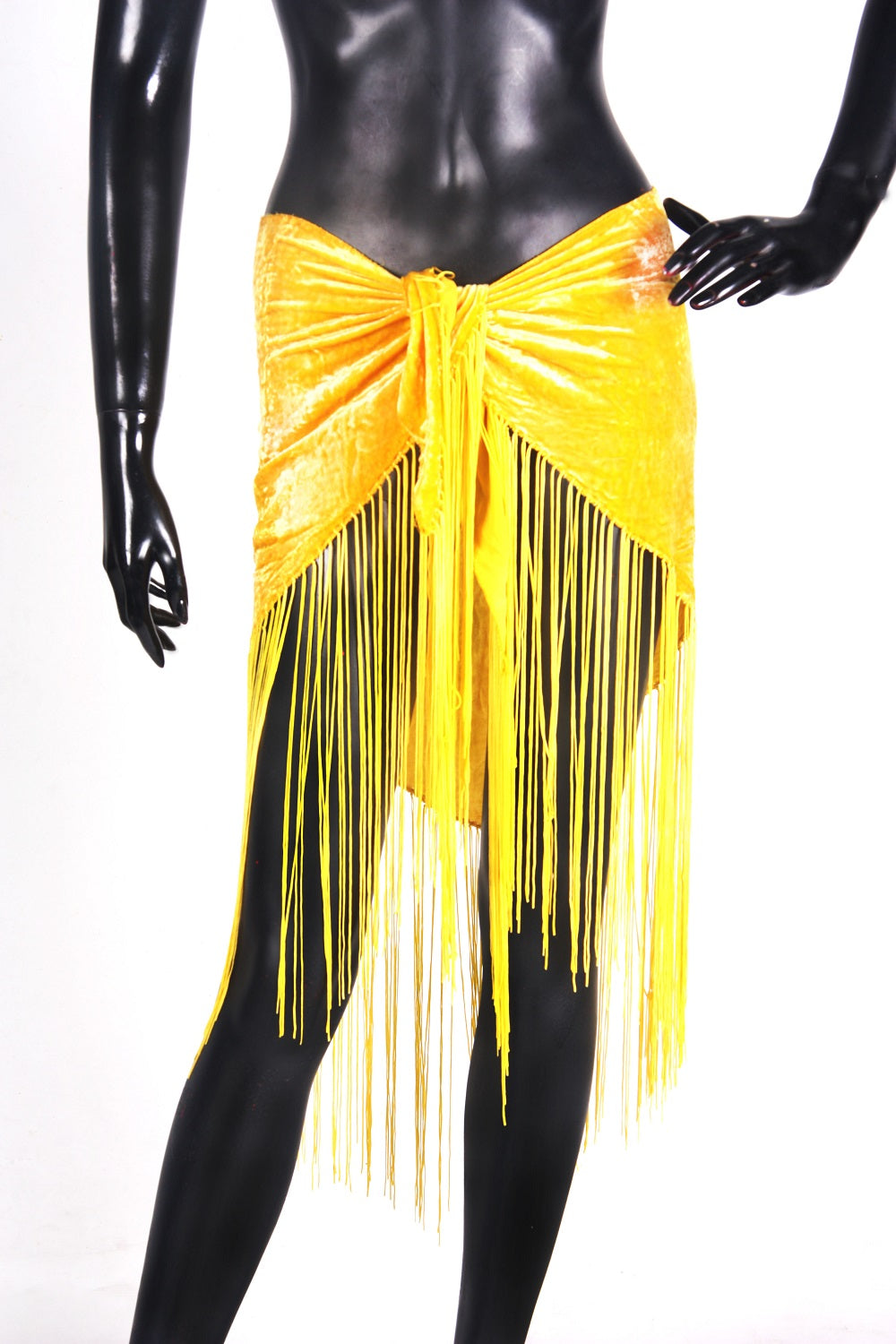 velvet hip scarf yellow