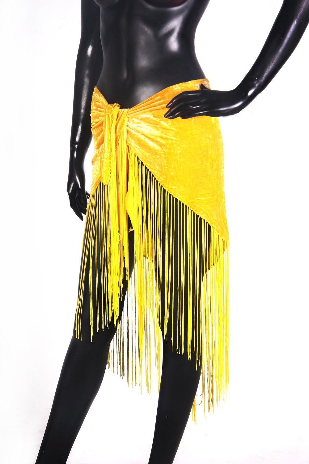velvet hip scarf yellow