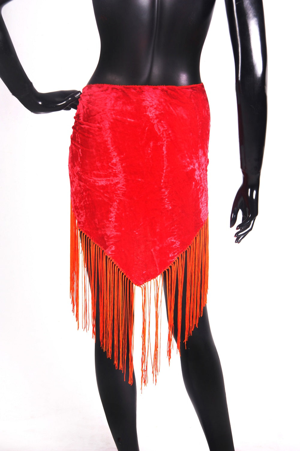 velvet hip scarf red WS