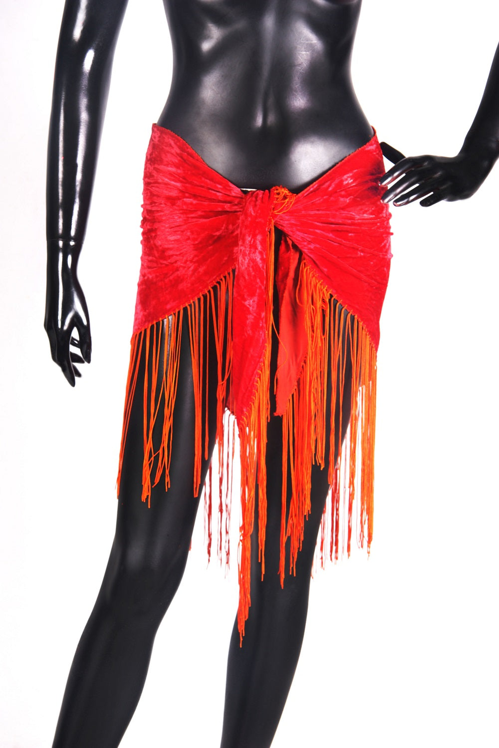 velvet hip scarf red WS