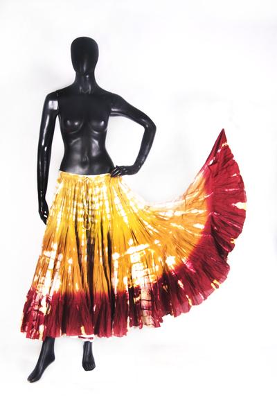 Tye Dye Skirt yellow/mustard/burgundy WLS