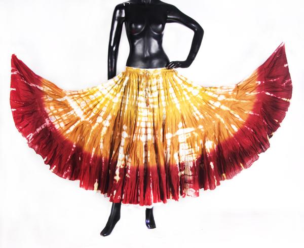 Tye Dye Skirt yellow/mustard/burgundy WLS