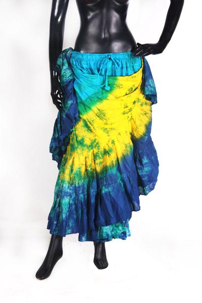 Tie Dye skirt turqouise/yellow/blue WLS