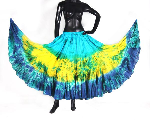 Tie Dye skirt turqouise/yellow/blue WLS